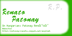 renato patonay business card